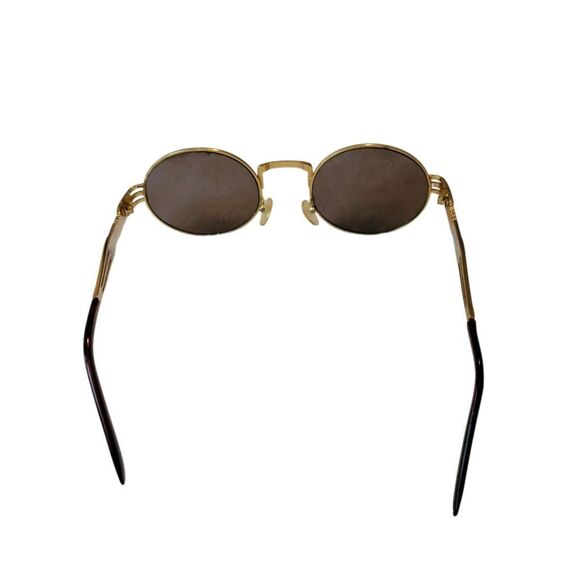 Gold Frame Blue Lens Fashion Sunglasses UV400 - Picture 4 of 10